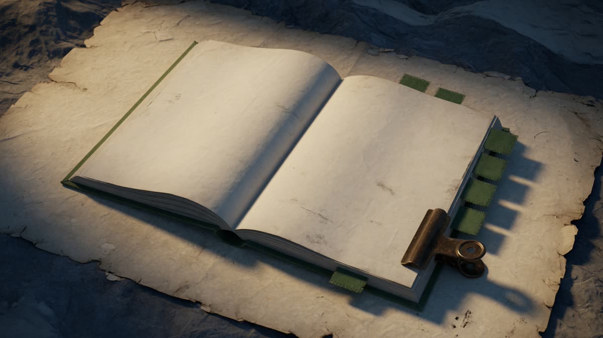 Blank planning strips beside bronze markers